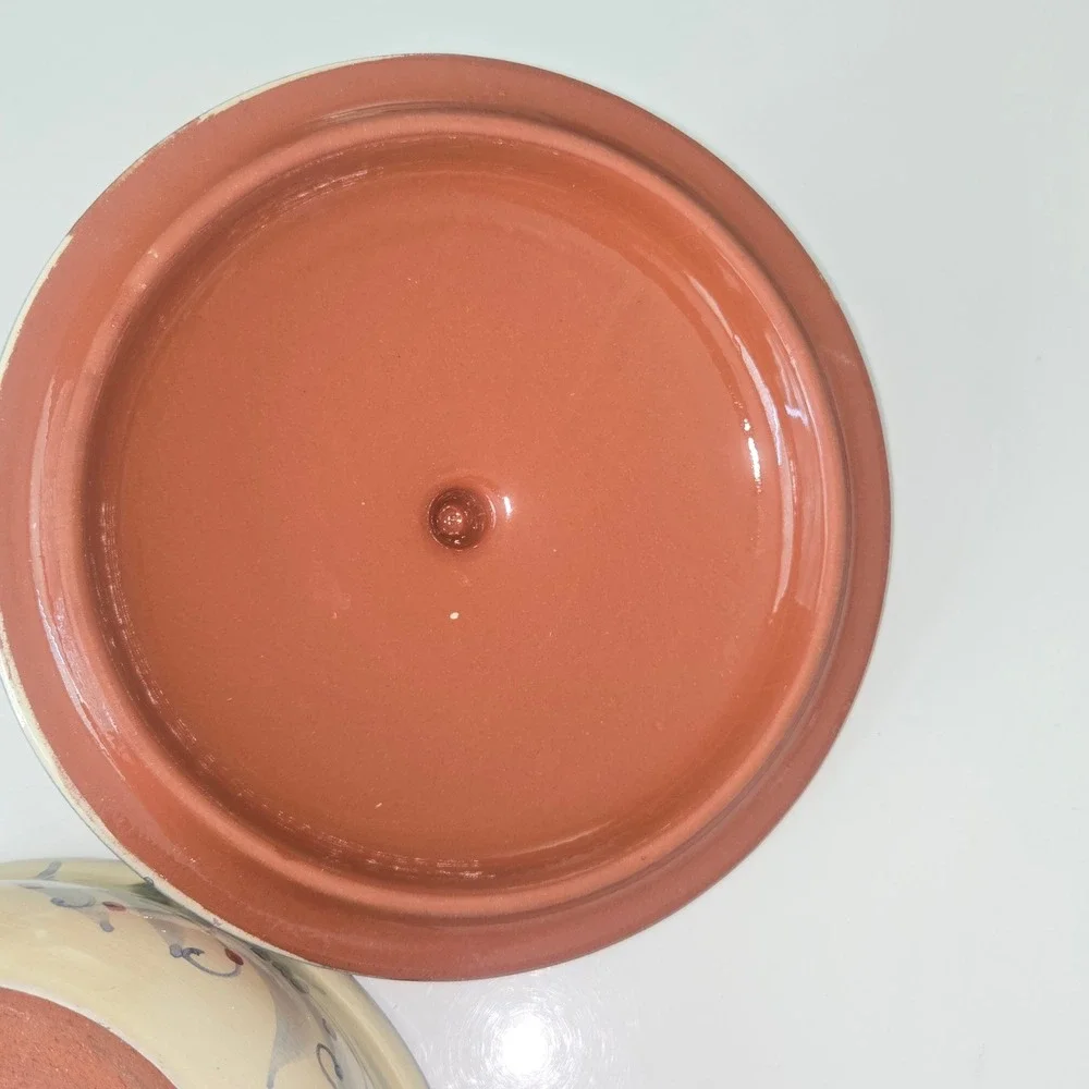 Vintage Ceramiche Alfa Italy Hand Painted Lidded Casserole Serving Dish 8in
